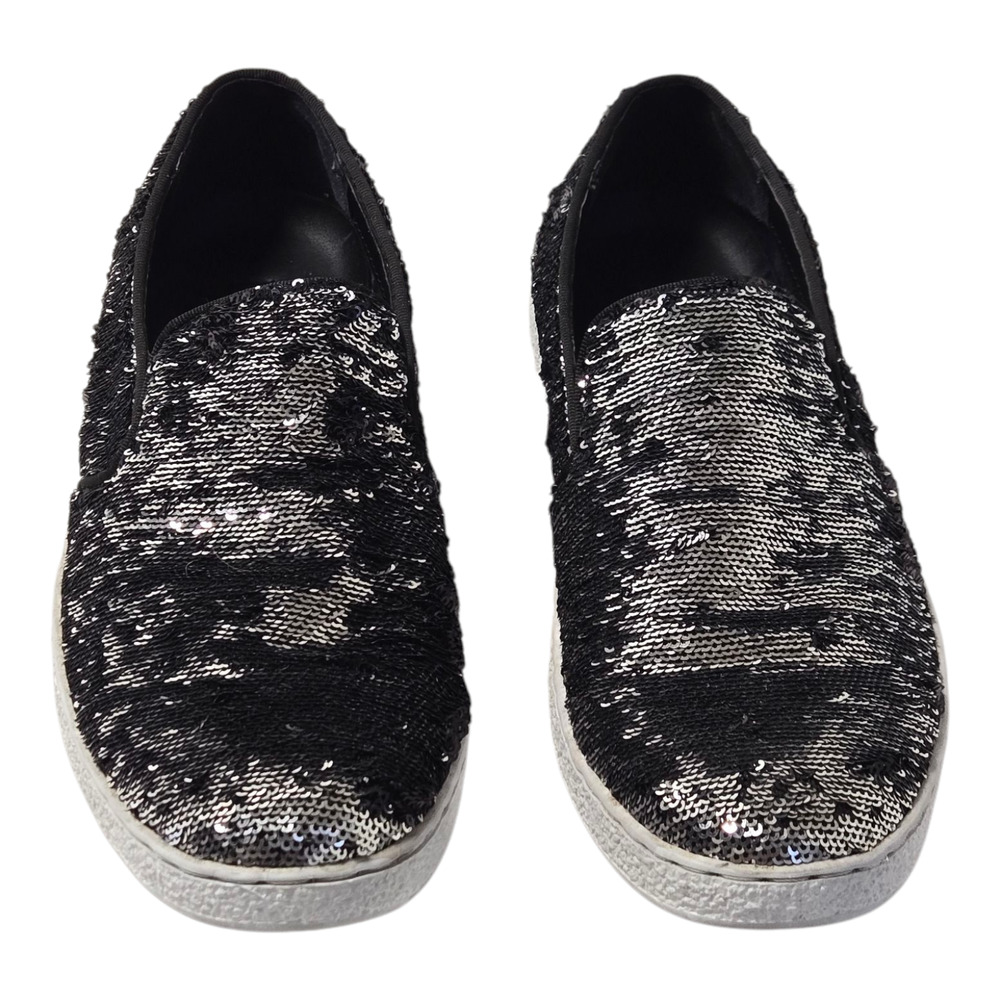 INC Men's Flash sequin slip-on sneakers 8M black & silver